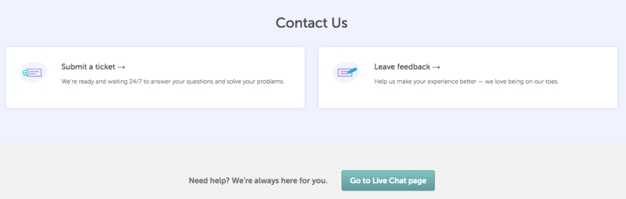 Namecheap live chat & ticket support options