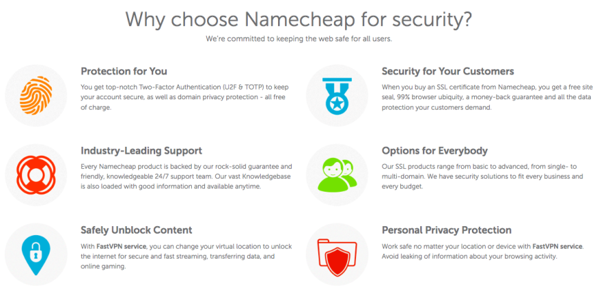 Namecheap security features 