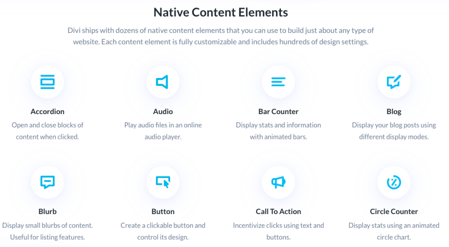 Native content elements