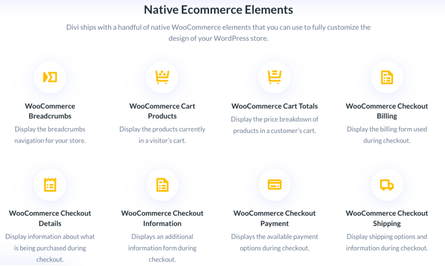 native e-commerce elements