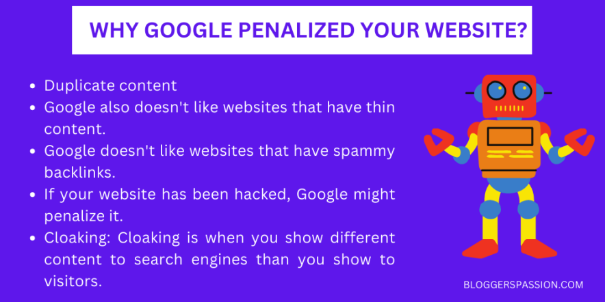 reasons for penalized site