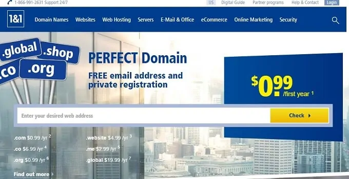 1and1.com Domains Services