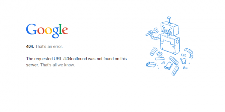404 google error page
