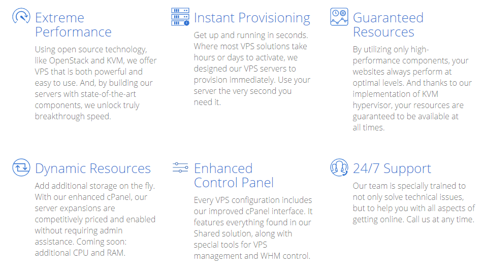 bluehost vps features