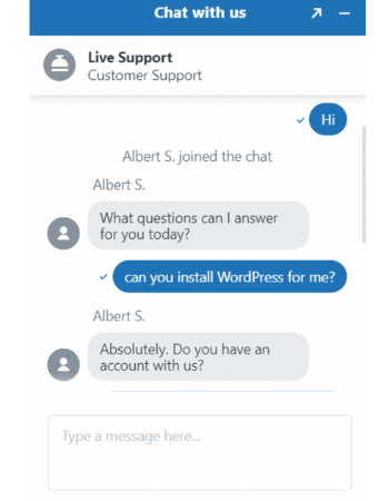 chat support of inmotion