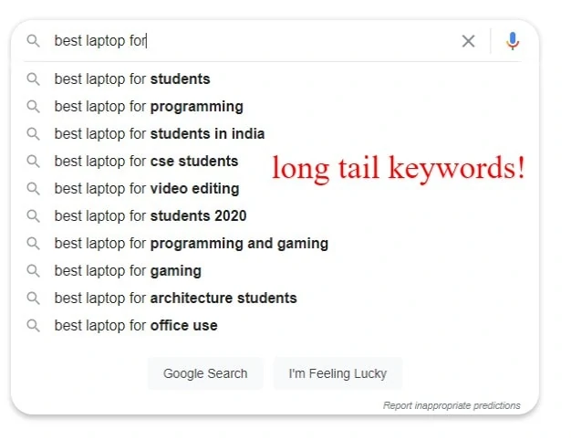 google long tail