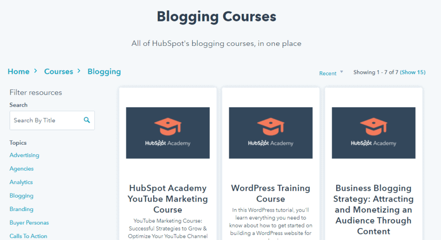 HubSpot’s Blogging Courses