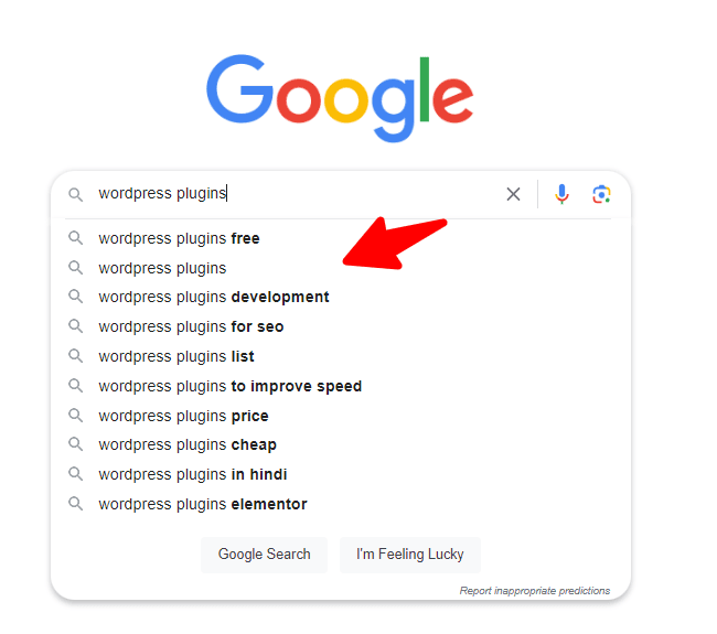 google autosuggest keywords