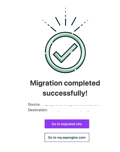 migration complete message