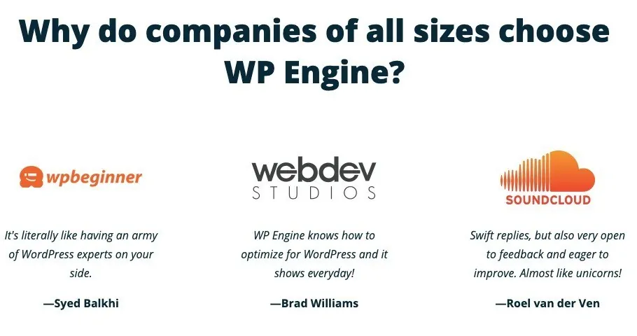 who recommends wp engine
