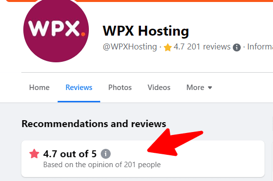 wpx hosting reviews from FB users