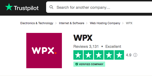 WPX hosting reviews on trustpilot